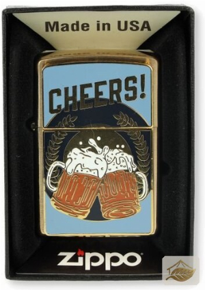 Zippo Feuerzeug Foodie-Serie Bierkrüge, Messing gebürstet