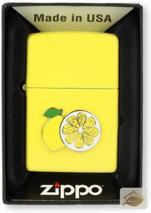 Zippo Foodie Lemon Benzinfeuerzeug in Yellow Matte