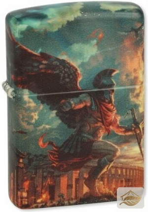 Zippo Feuerzeug Griechische Mythologie, buntes Messing Matt