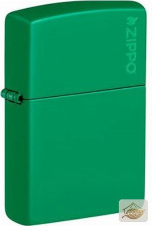 Zippo Sky Green Matte, schlichtes Zippo-Logo in Grün