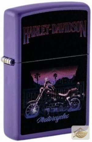 Zippo Harley Davidson Schwarzlicht-Motiv, Purple Matte