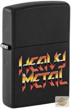 Zippo Heavy Metal Schriftzug, Black Matte Benzinfeuerzeug