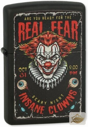 Zippo Clown-Feuerzeug Insane Clowns, Schwarz Matt