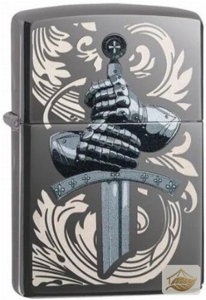 Zippo Knights Gloves, Black Ice Schwarz/Silber