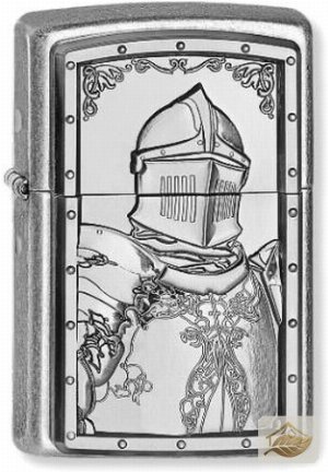 Zippo Ritter-Plakette antik Silber, limitiert 1496 von 2000
