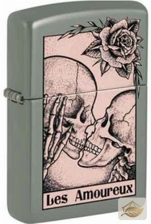 Zippo Les Amoureux Feuerzeug, kuessende Skelette