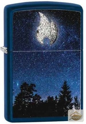 Zippo Sturmfeuerzeug Navy Blue Matte, Motiv Flammenmond