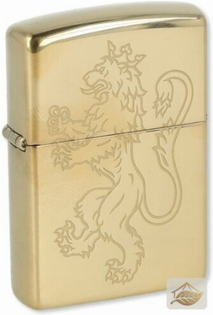 Zippo Löwen-Feuerzeug, hochpoliertes Messing Gold