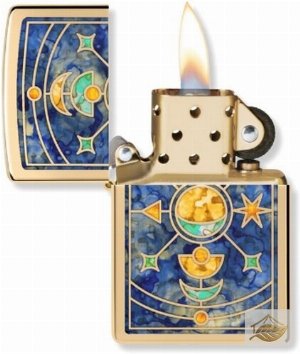 Zippo Fusion Star Constellation, poliertes Messing bunt