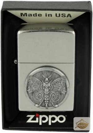 Zippo Feuerzeug Nachtfalter-Plakette, Street Chrome