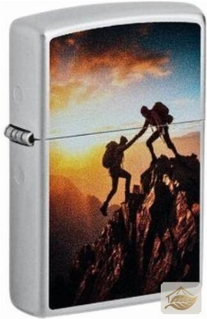 Zippo Bergsteiger-Motiv, Chrom Satiniert (Mountain Climbing)