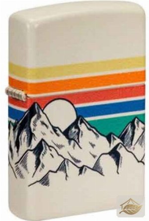 Zippo Mountain Design Feuerzeug, Weiß Matt