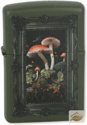 Zippo Pilz-Feuerzeug, Naturmotiv in Grün Matt