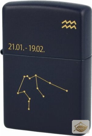 Zippo Sternzeichen Wassermann, Navy Blue Matte gelasert