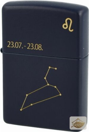 Zippo Sternzeichen-Feuerzeug Löwe, Marineblau Matt