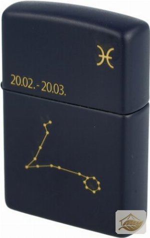 Zippo Windfeuerzeug Fische, Messing Navy Matt