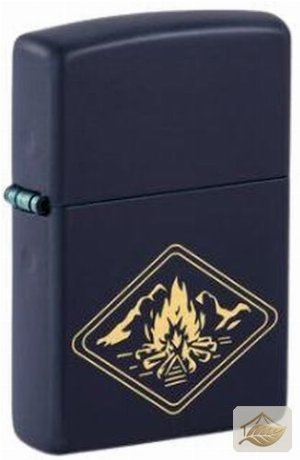 Zippo Campfire Gelasert, Navy Blue Matte