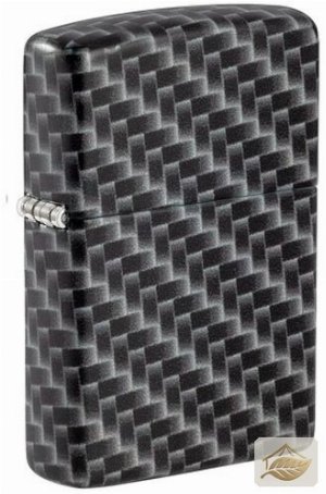 Zippo Feuerzeug Carbonfaser-Optik, Weiß Schwarz Matt