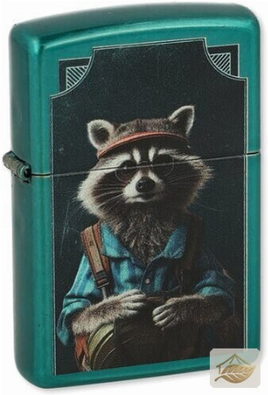 Zippo Waschbär-Wanderer, hochglänzendes Türkis