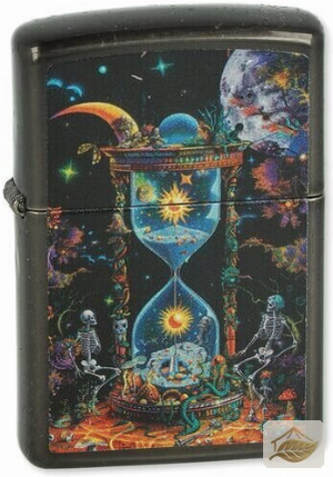 Zippo Sanduhr-Feuerzeug, Sand of Time in Schwarz-Bunt
