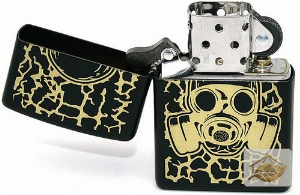 Zippo Skull Gas Mask, Totenkopf mit Gasmaske Schwarz Matt