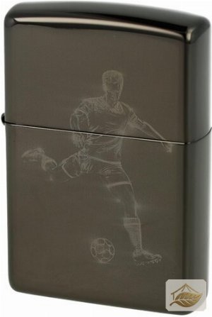 Zippo Feuerzeug Fußballer in Aktion, Ebony Schwarz