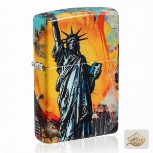 Zippo Freiheitsstatue Pop-Art, Benzinfeuerzeug 540°