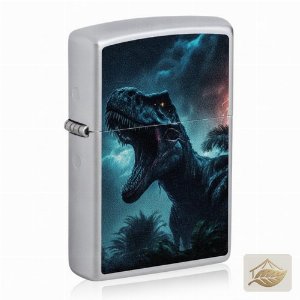 Zippo Tyrannosaurus Rex, Benzinfeuerzeug Satin Chrome