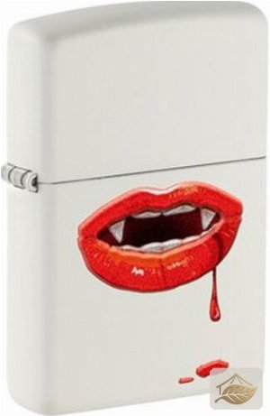 Zippo Vampire Lips, Lippen-Motiv in Weiß Matt