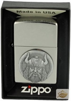 Zippo Feuerzeug Wikinger-Plakette, Street Chrome
