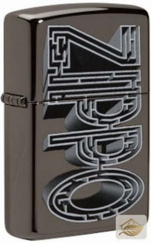 Zippo Logo-Labyrinth Feuerzeug, Black Ice
