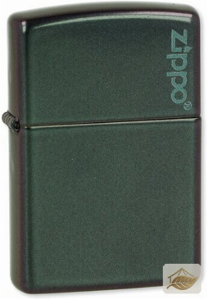 Zippo Logo Benzinfeuerzeug in Schwarz, Steinzündung