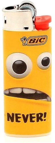 BIC Mini Feuerzeug – Yellow Mouth „NEVER!