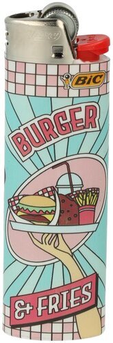 BIC Maxi Einweg-Feuerzeug – Dinner-Edition „Burger & Fries