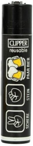 Clipper Feuerzeug „Schere Stein Paar Bier
