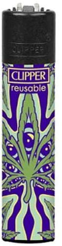 Clipper Gasfeuerzeug – Psychedelic Leaf „Hanfblatt mit Augen