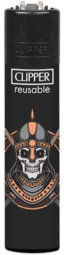 Clipper Gasfeuerzeug – Totenkopf mit Rüstung (Skulls 22, Nr. 3/4)