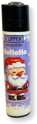 Clipper Gasfeuerzeug „Winter Pixel – Weihnachtsmann
