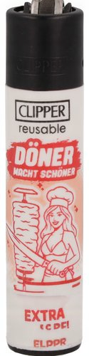 Clipper Feuerzeug „Köchin am Spieß
