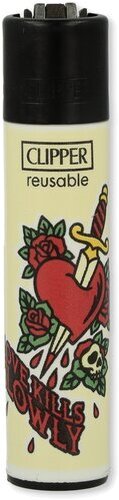 Clipper Gasfeuerzeug – New School Skulls „Love Kills Slowly