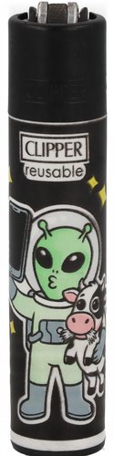 Clipper Feuerzeug „Space 3 – Alien mit Kuh