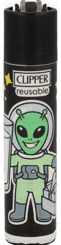 Clipper Feuerzeug „Alien Astronaut mit Milchtüte