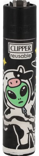 Clipper Feuerzeug „Alien im Kuhkostüm