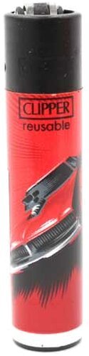 Clipper Gasfeuerzeug – Cars Edition (Motiv 3v4, Rot/Schwarz)