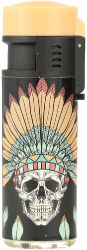 Prof Jet-Blueflame Gasfeuerzeug „Feather & Skull