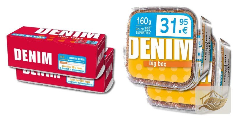 Denim Volumentabak-Set mit Denim Filterhülsen