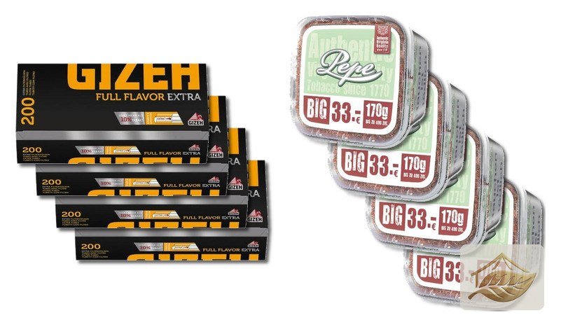 Pepe Bright Green Stopf-Set mit Gizeh Full Flavor Hülsen