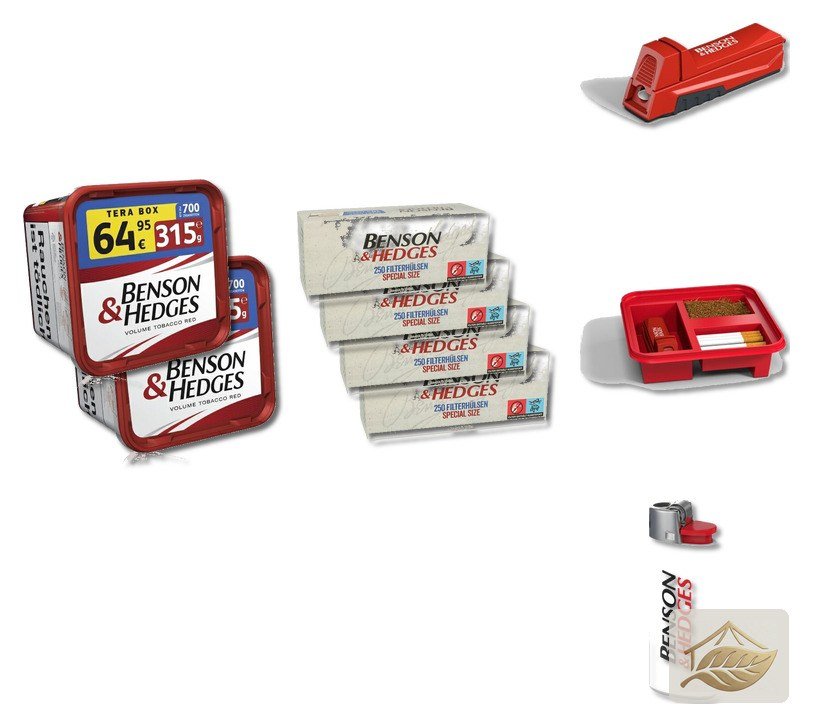 Benson & Hedges Rot Komplett-Set mit Hülsen und Zubehör