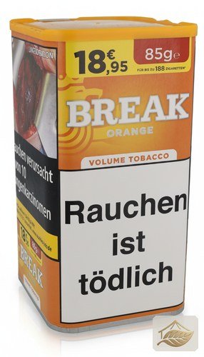 Break Orange Stopftabak, ergiebige American-Blend-Dose