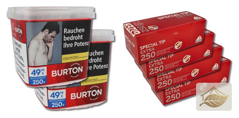 Burton Rot Sparpaket mit Gizeh Special Tip Extra Hülsen